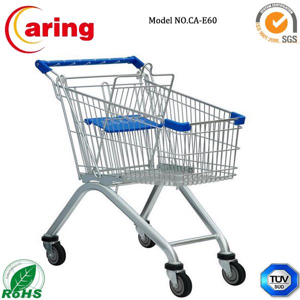 european style shopping trolleys 60L with double bearing wheels