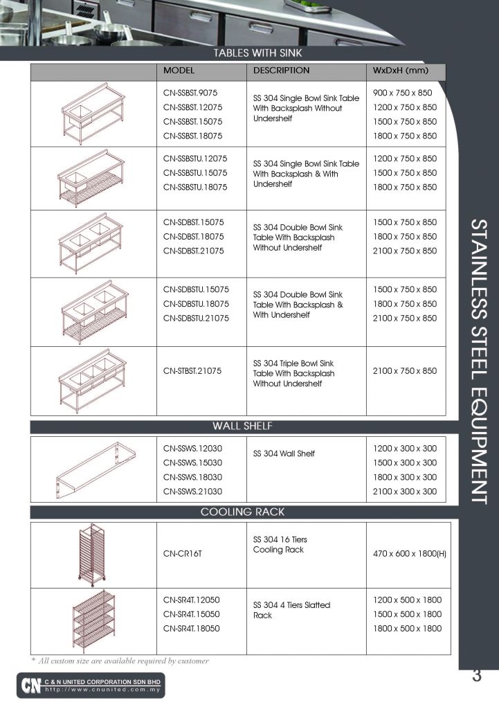 STAINLESS STEEL EQUIPMENT