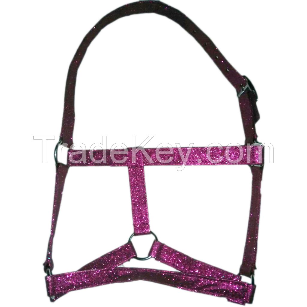 Genuine Glitter horse halter Black , size pony,cob,full