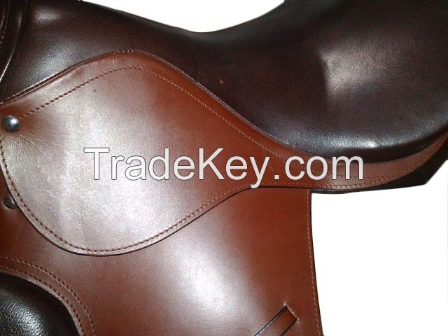 Genuine leather horse jumping saddle Brown , size 14,15,16,17