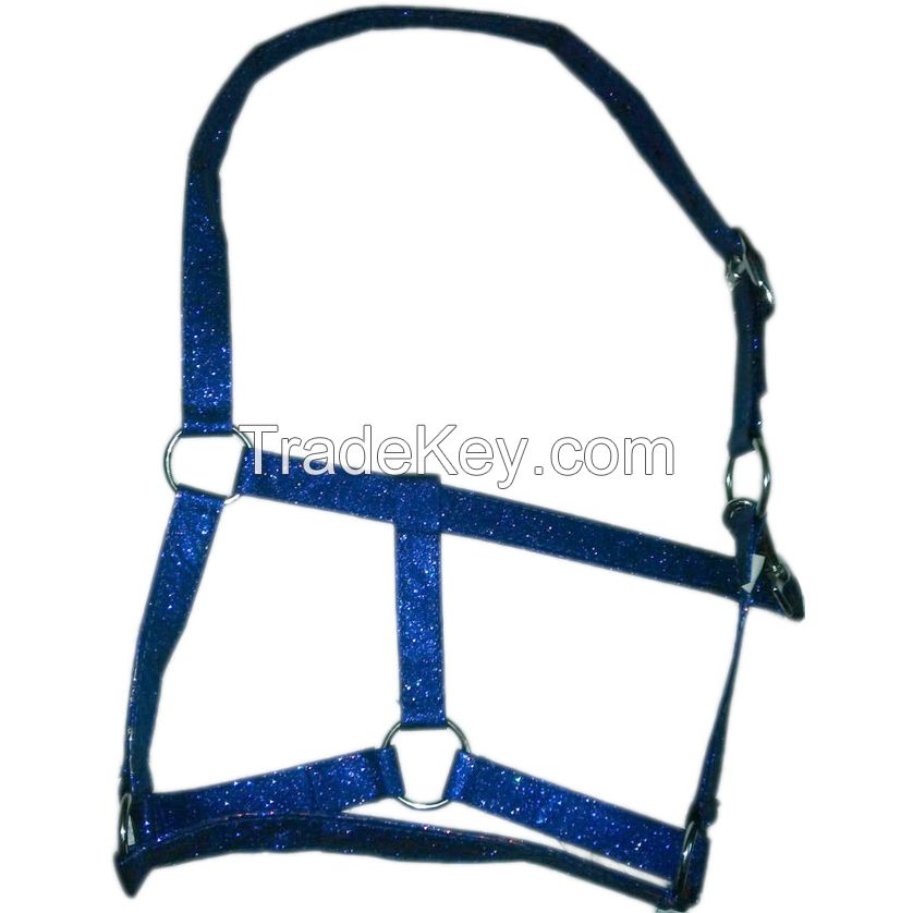 Genuine Glitter horse halter Blue , size pony,cob,full