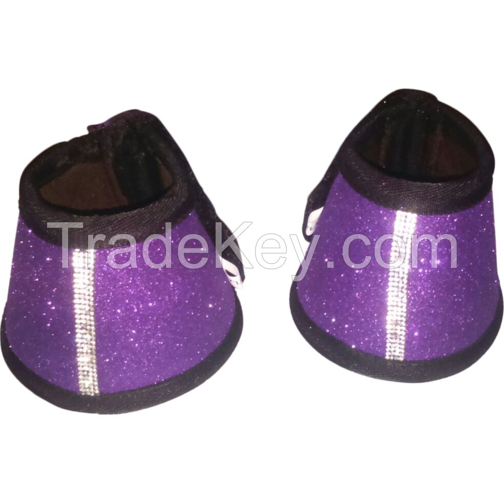 Genuine Glitter neoprene horse bell boots , size pony,cob,full 