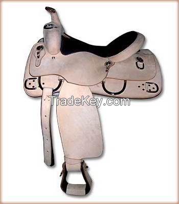 Genuine Leather western pony saddle with steel fitting , size 12,13,14,15,16,17,18
