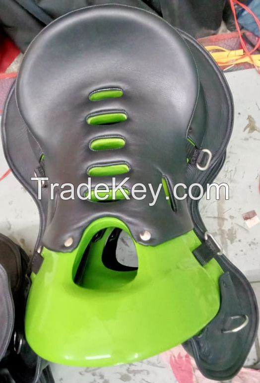Genuine Imported Material endurance synthetic saddle lime green with rust proof fittings