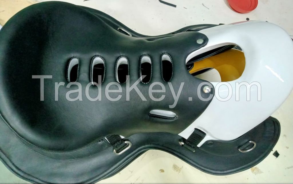 Genuine Imported Material endurance synthetic saddle white black with rust proof fittings