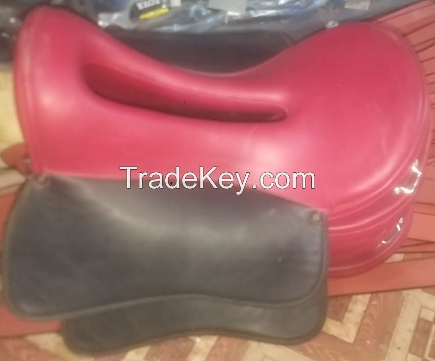 Genuine imported material endurance synthetic horse saddle Red with rust proof fittings