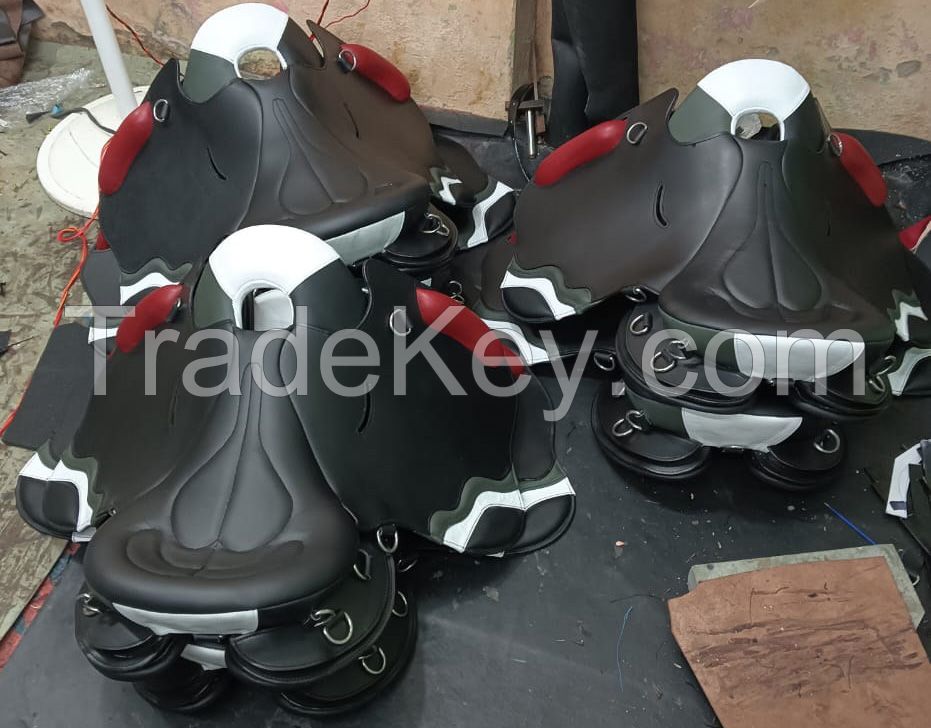 Genuine Imported Material endurance synthetic saddle blue black with rust proof fittings