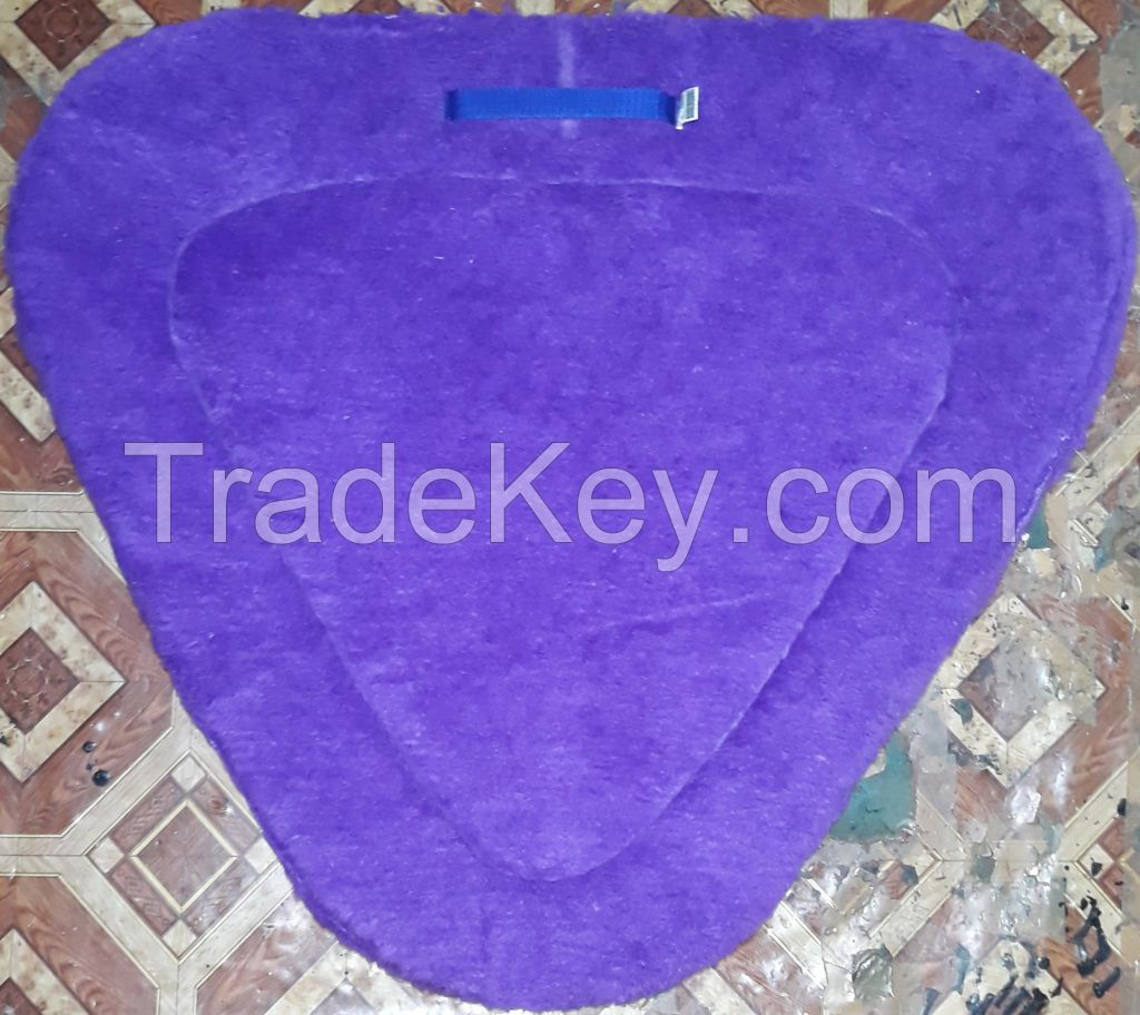 Genuine imported material bareback fur saddle pad Dark Green 1 to 2 inch HD foam filling