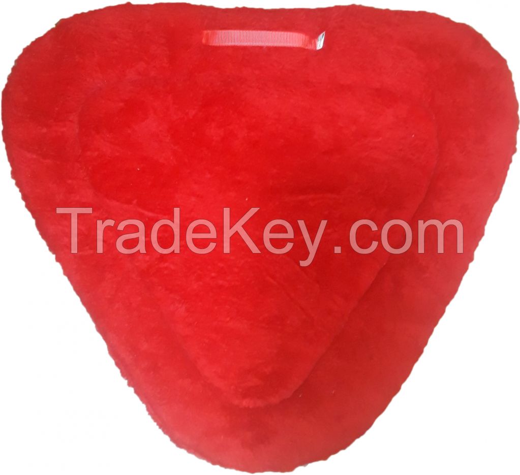 Genuine imported material bareback fur saddle pad Red 1 to 2 inch HD foam filling