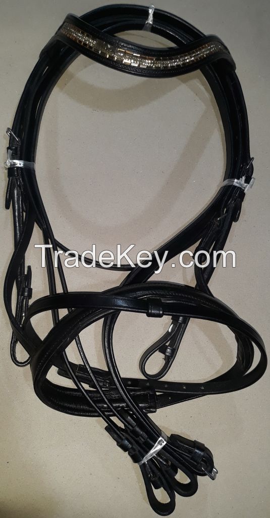 Genuine Imported PP horse bridle Black with rust proof fittings