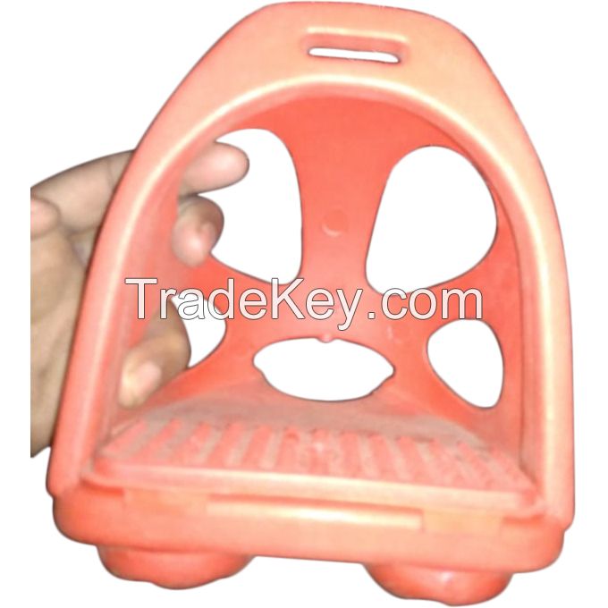 Genuine imported quality plastic stirrups with cover orange