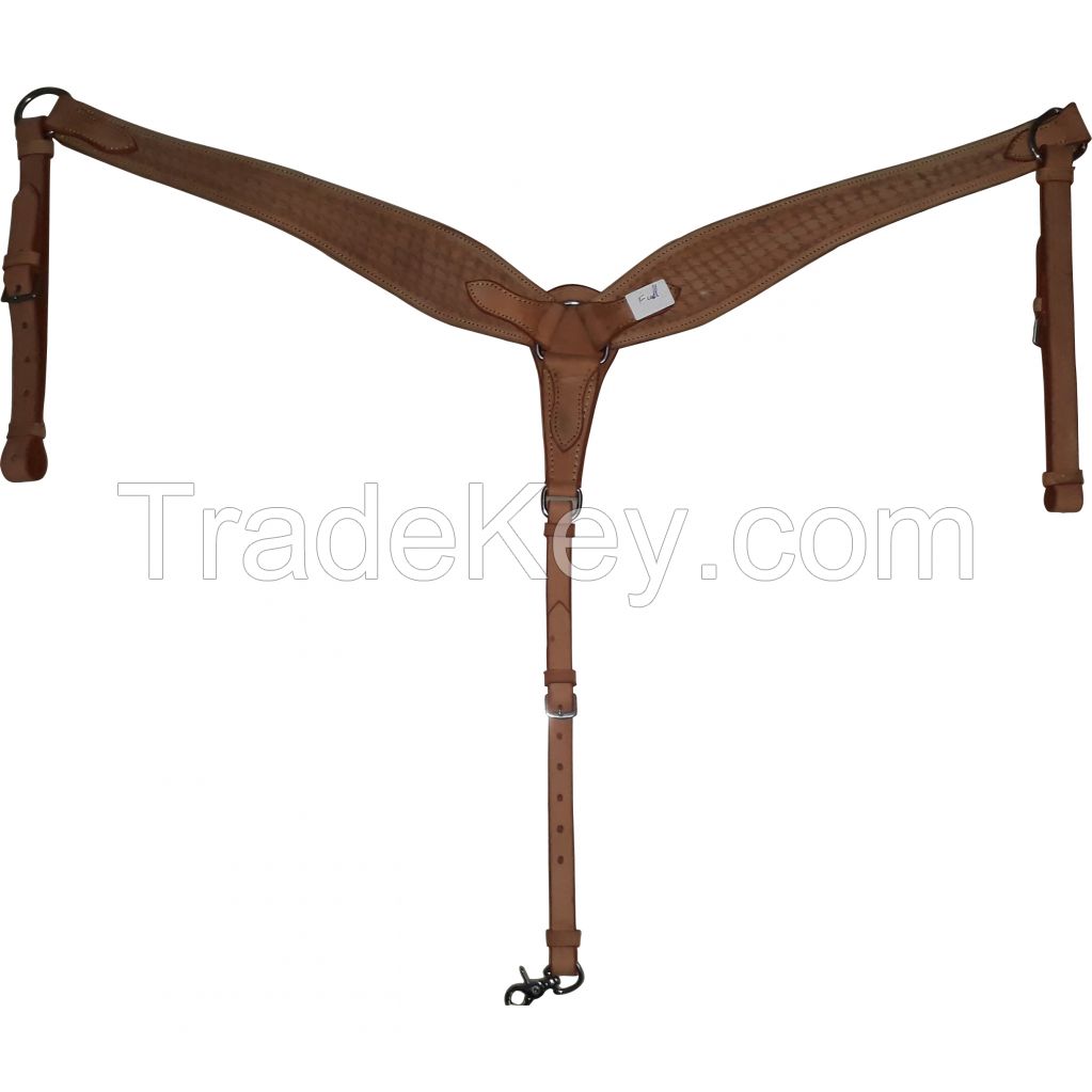 Genuine imported leather horse western Breastplate with rust proof fittings