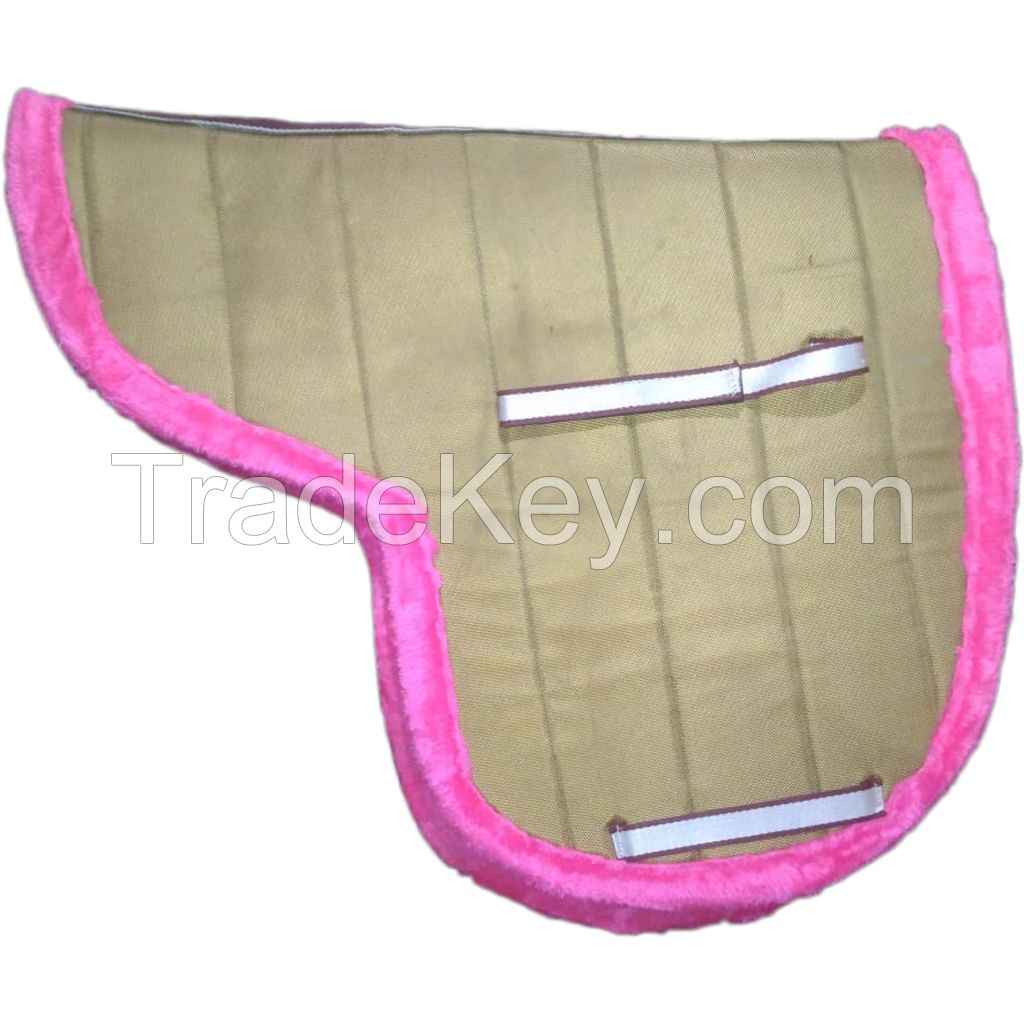 Genuine imported material jumping lite Brown saddle pad for horse with pink fur padding