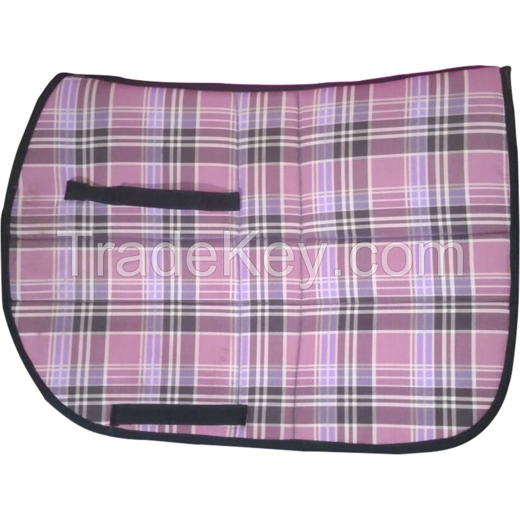 Genuine imported material dressage check printed saddle pad for horse