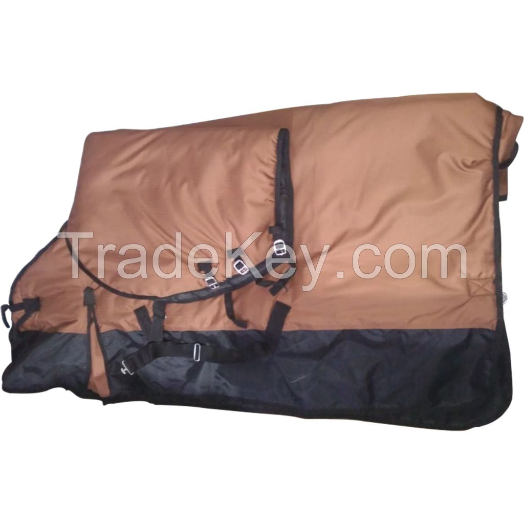 Turnout waterproof winter combo brown horse rugs with rust proof fittings 150-300g filling