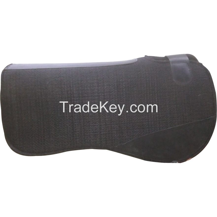Genuine imported Felt saddle pad black with 1 to 1.5 inch thick felt