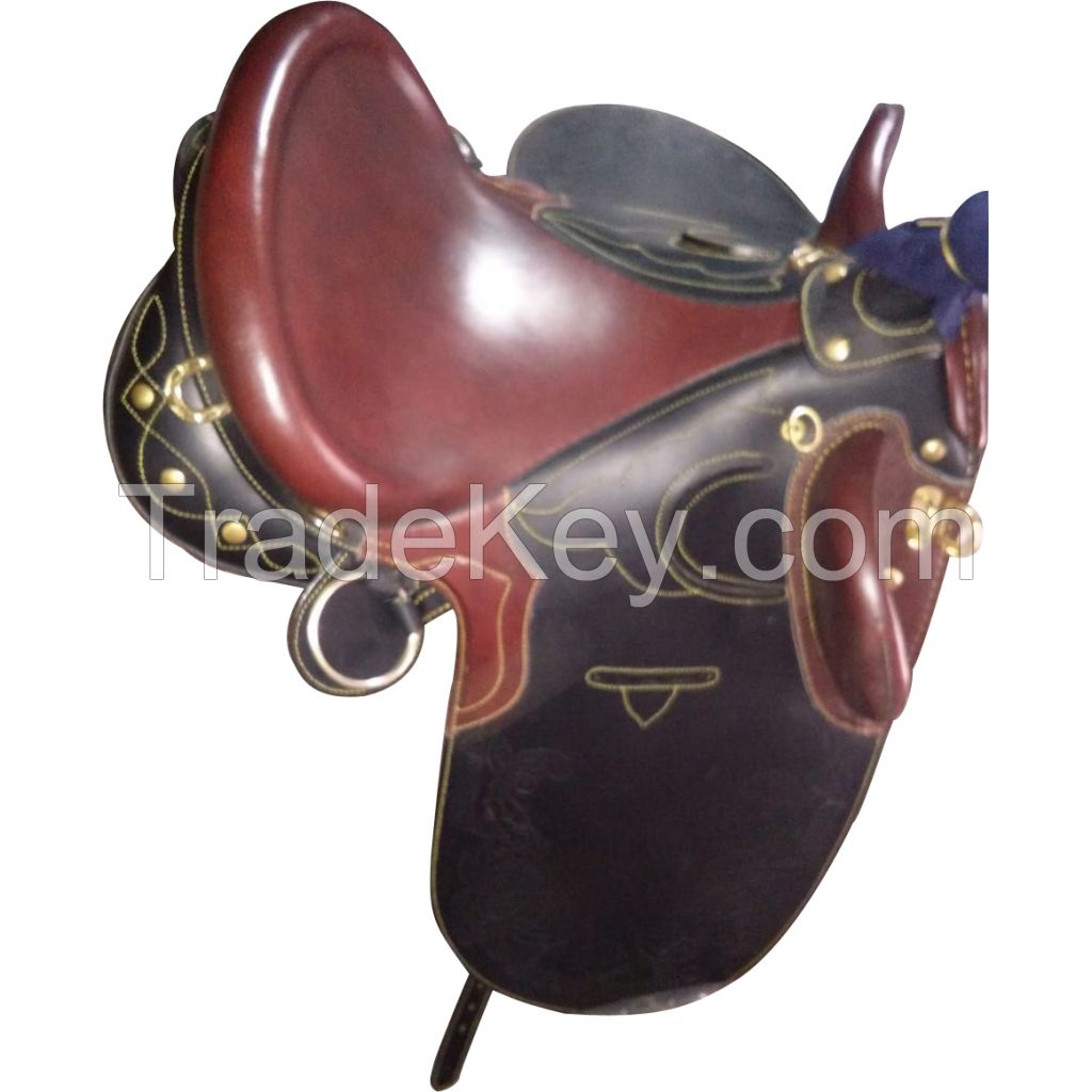 Genuine imported leather Australian stock saddles tan with rust proof fittings