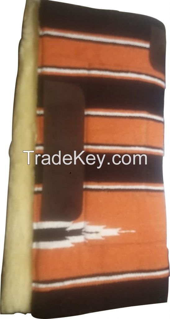 Genuine imported acrylic western Navajo saddle pad orange