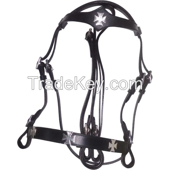 Genuine Imported  leather bling patent horse bridle purple with rust proof fittings