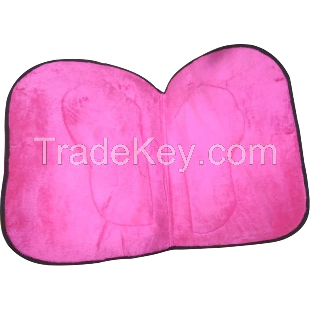 Genuine imported material dressage pink fur saddle pad for horse