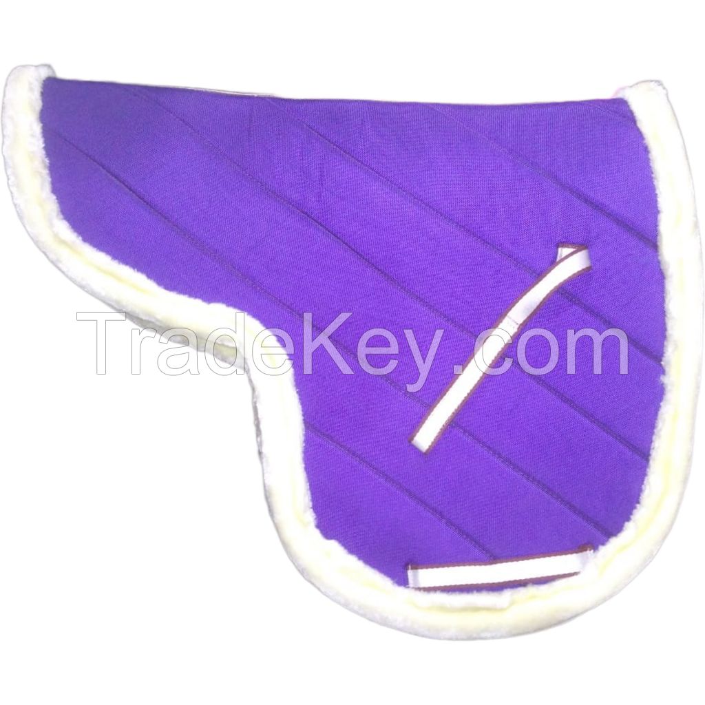 Genuine imported material jumping Purple saddle pad for horse with White fur padding