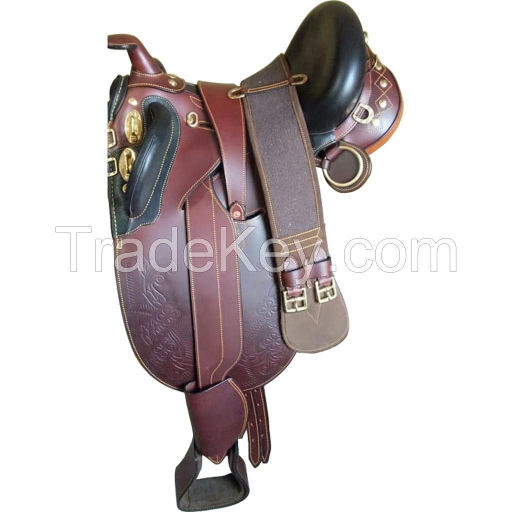 Genuine imported leather Australian stock saddles Black with rust proof fittings