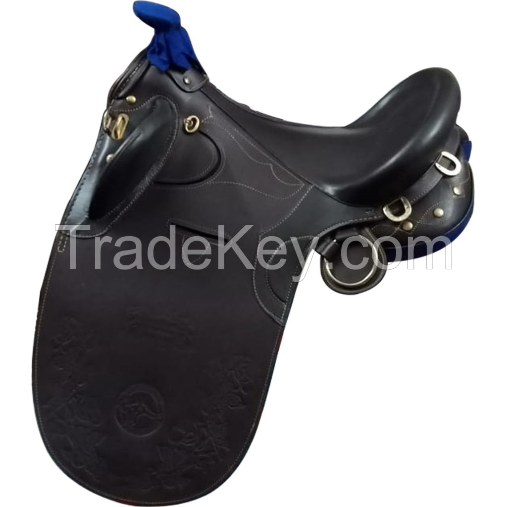 Genuine imported leather Australian stock saddles Black with rust proof fittings