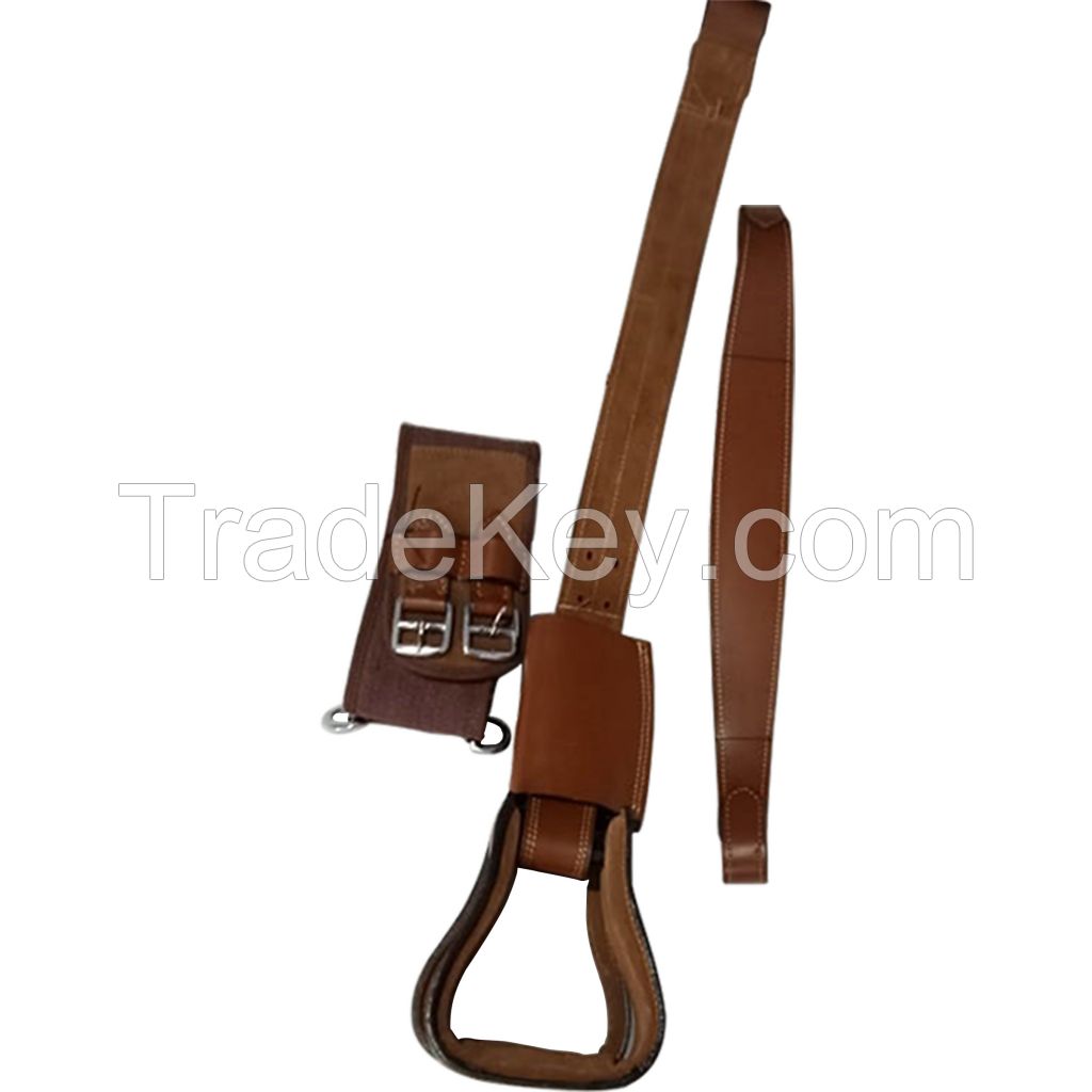 Genuine imported leather Australian stock Emblem carving saddle Brown with rust proof fittings