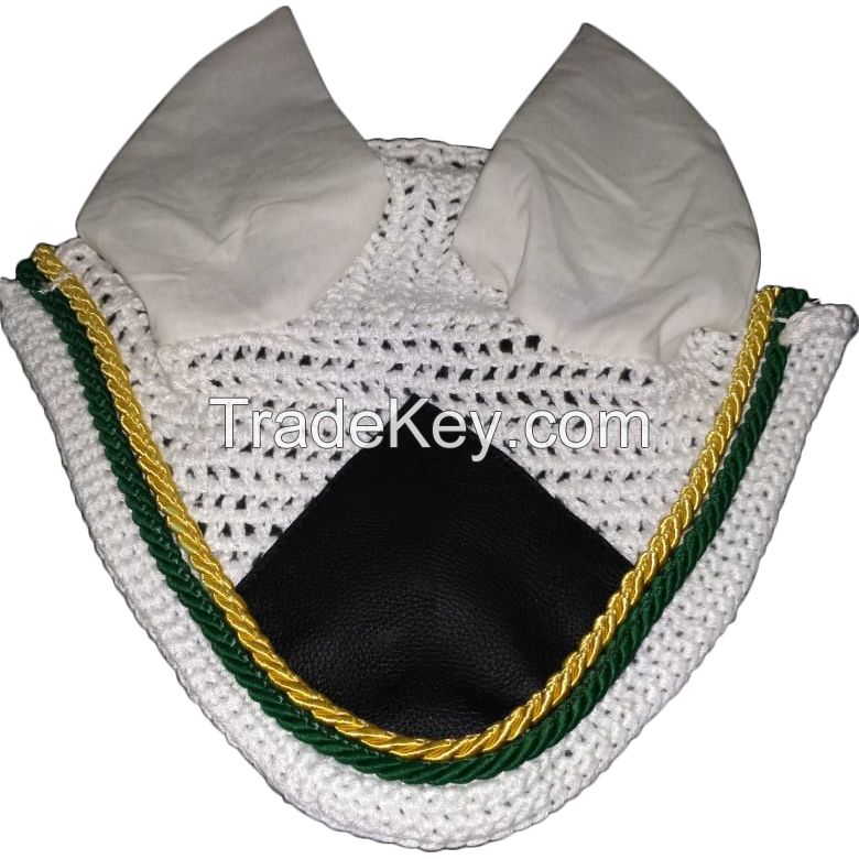 Genuine imported quality pink and white cotton fly veils for horse 