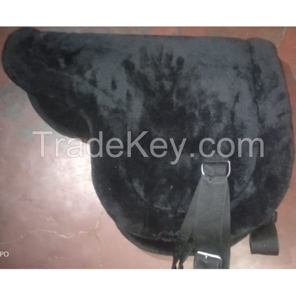 Genuine imported material full Black mink jumping saddle pad for horse 