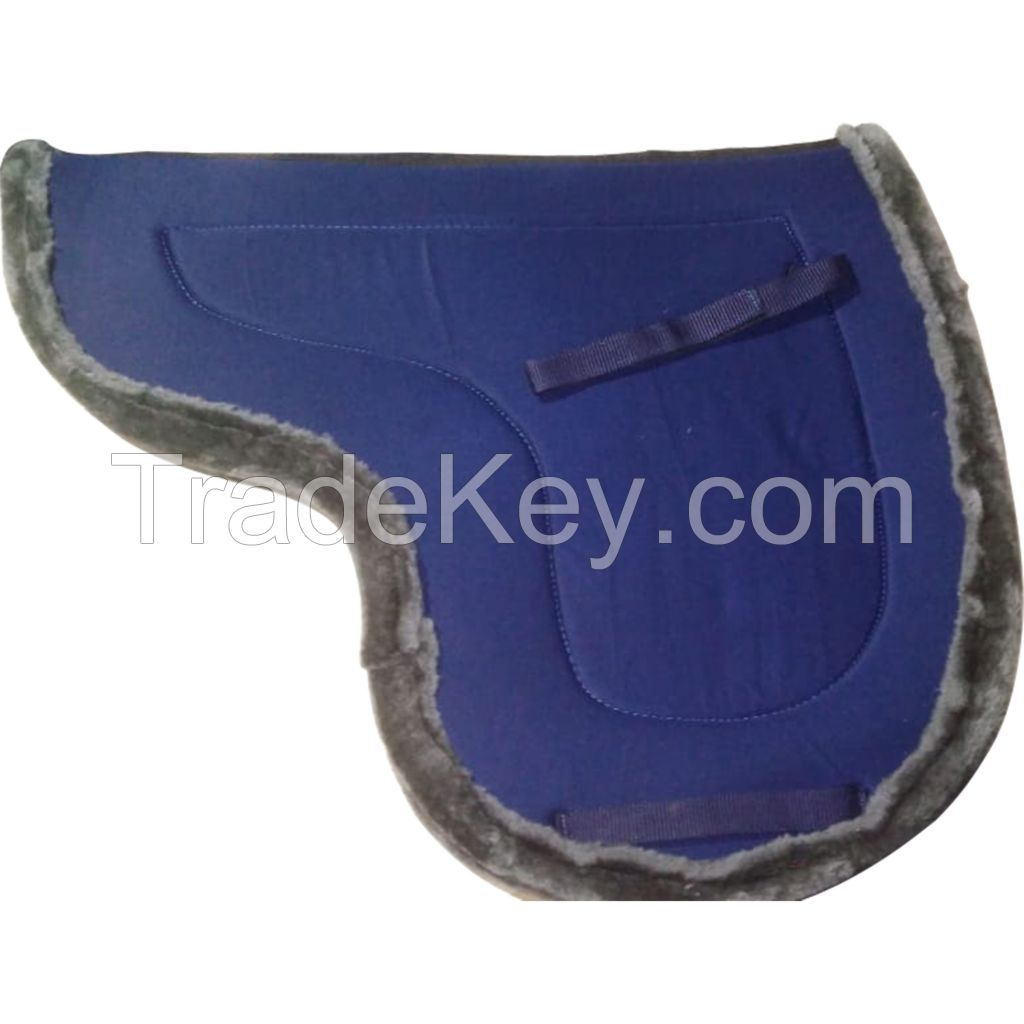 Genuine imported material Black mink jumping saddle pad for horse with Girth and surcingle