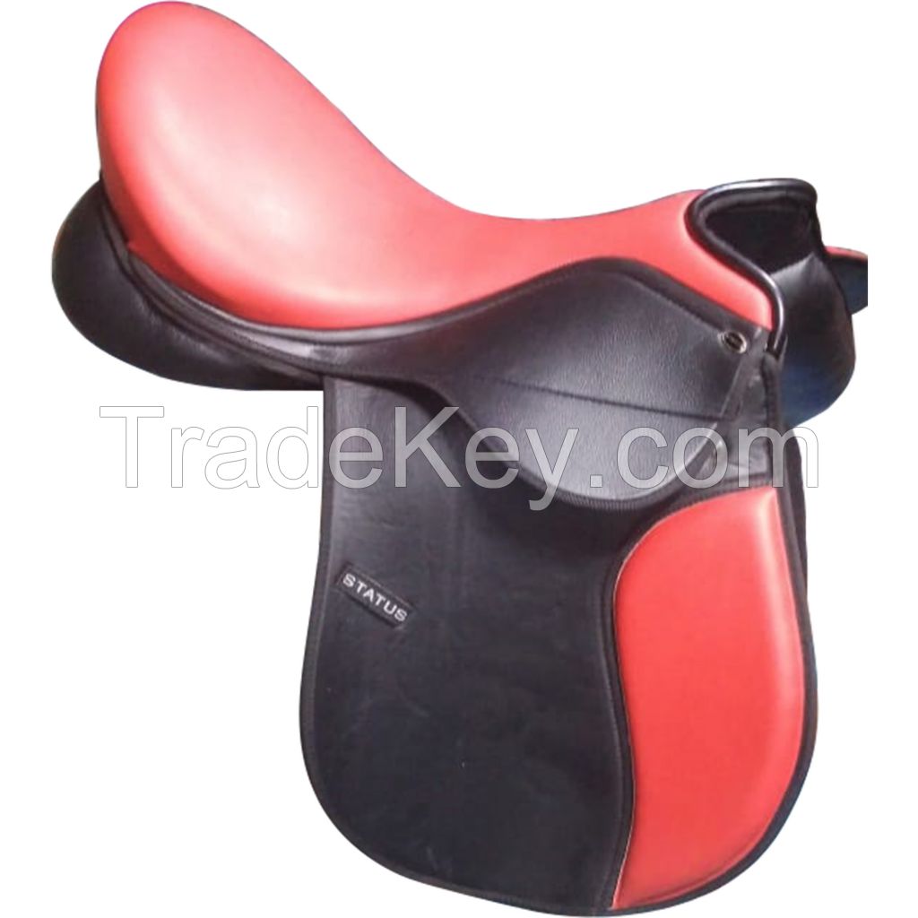 Genuine imported synthetic status horse red seat saddle with rust proof fitting
