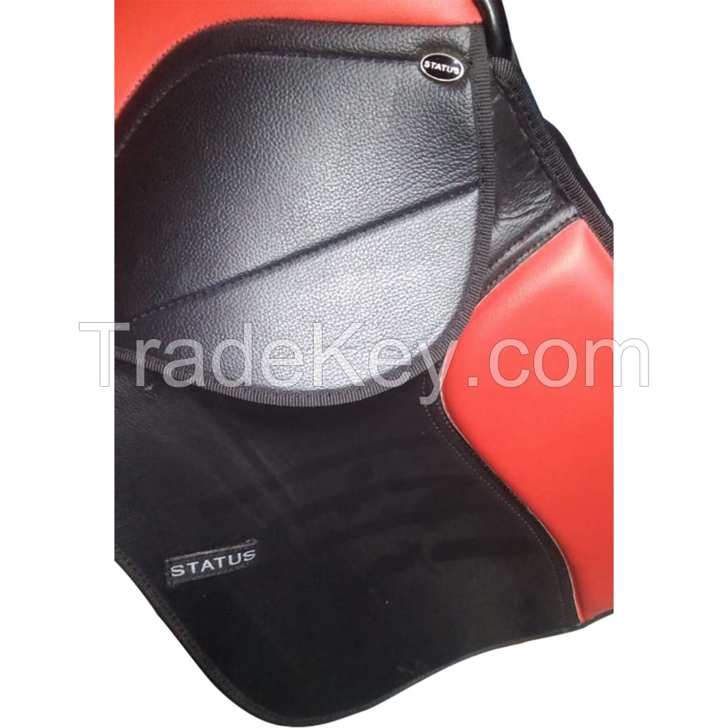 Genuine imported synthetic status horse red seat saddle with rust proof fitting