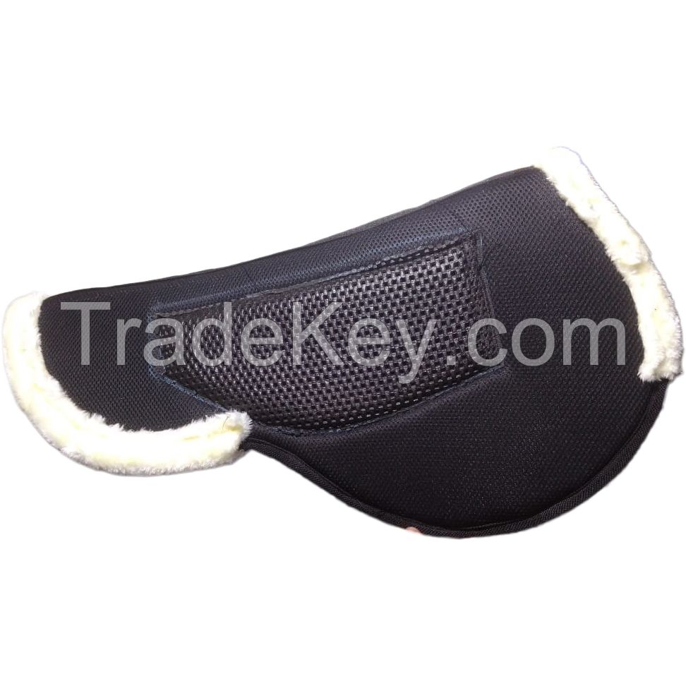 Genuine imported fur bareback saddle pad black 1 to 2 inch HD foam filling