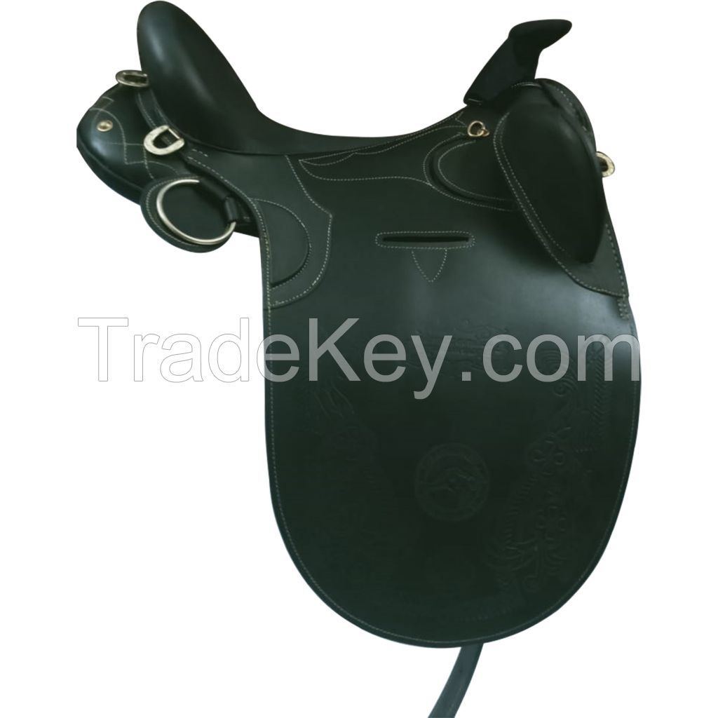 Genuine imported leather Australian stock saddle grey seat with rust proof fittings