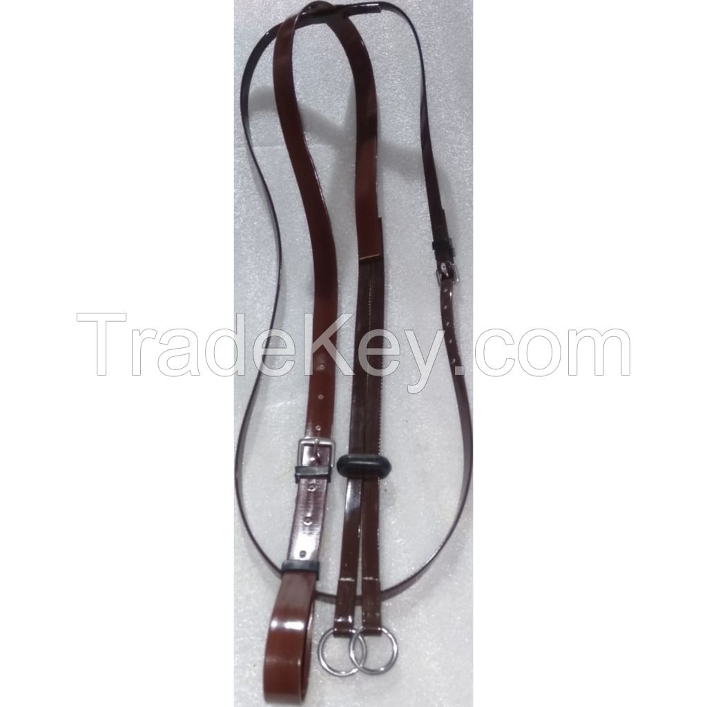 Genuine PVC horse Martingales Black with rust proof steel fittings