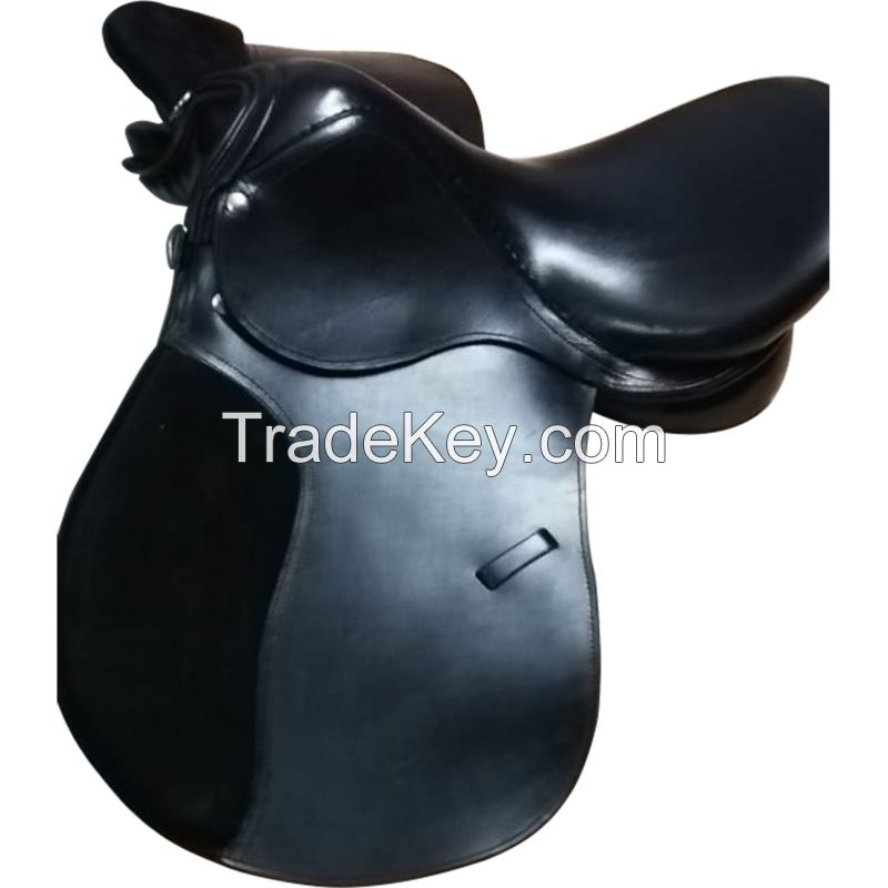 Genuine imported leather show GP suede horse saddle with rust proof fitting 