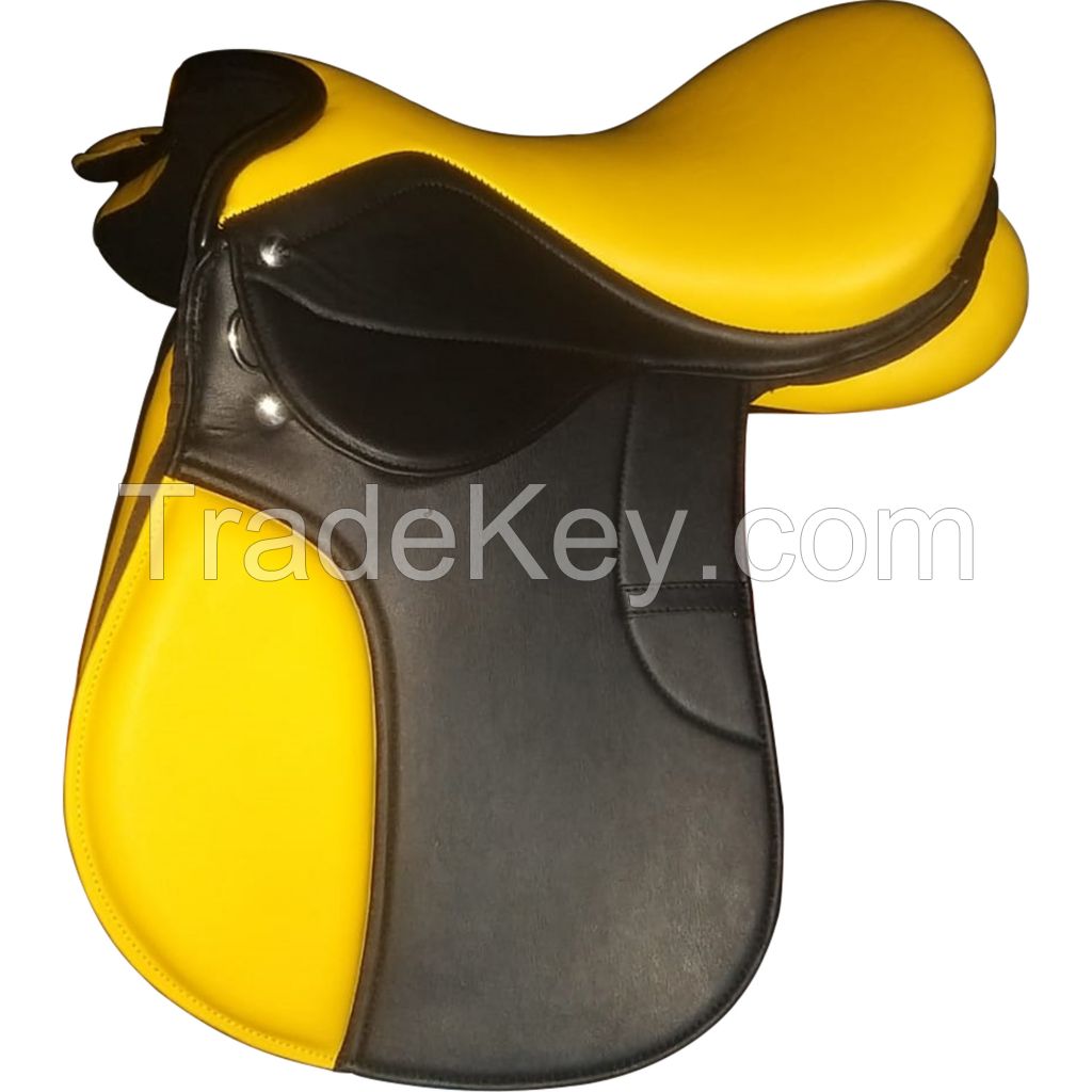 Genuine imported leather show GP horse saddle with rust proof fitting