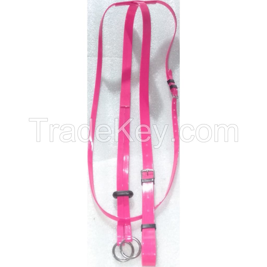 Genuine PVC horse Martingales Red with rust proof steel fittings