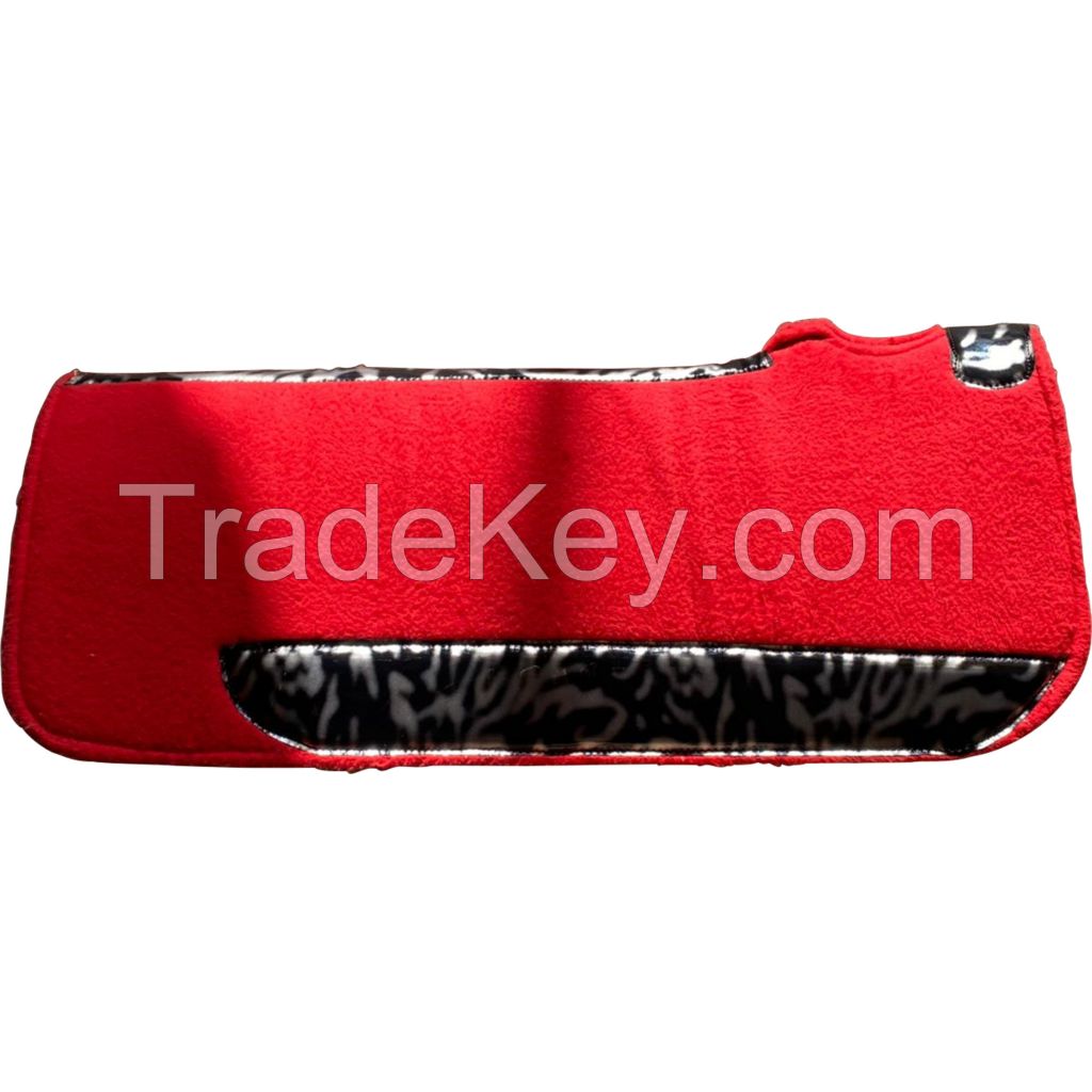 Genuine imported Felt saddle pad Red with 1 to 1.5 inch thick felt