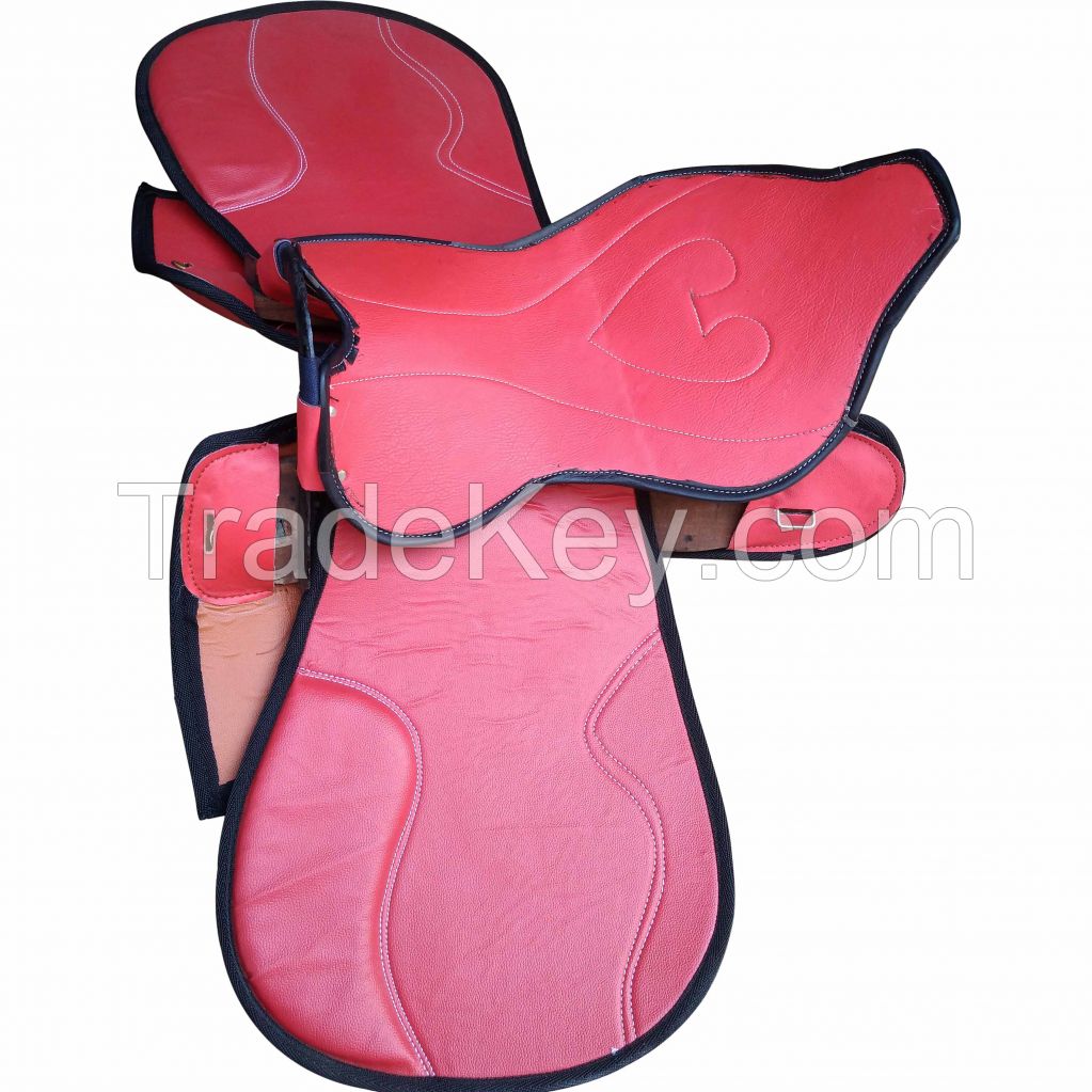 Genuine imported suede show podium horse saddle with rust proof fitting 