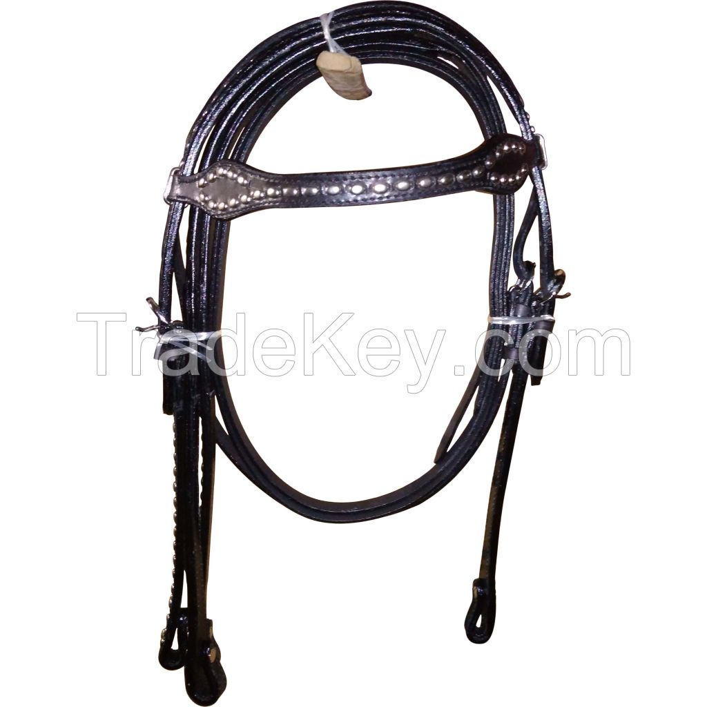 Genuine imported quality leather horse western Crystals Headstall  with rust proof fitting