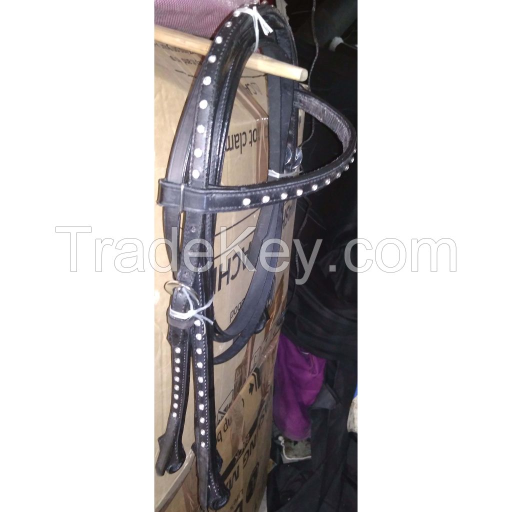 Genuine imported quality leather horse western Crystals Headstall  with rust proof fitting