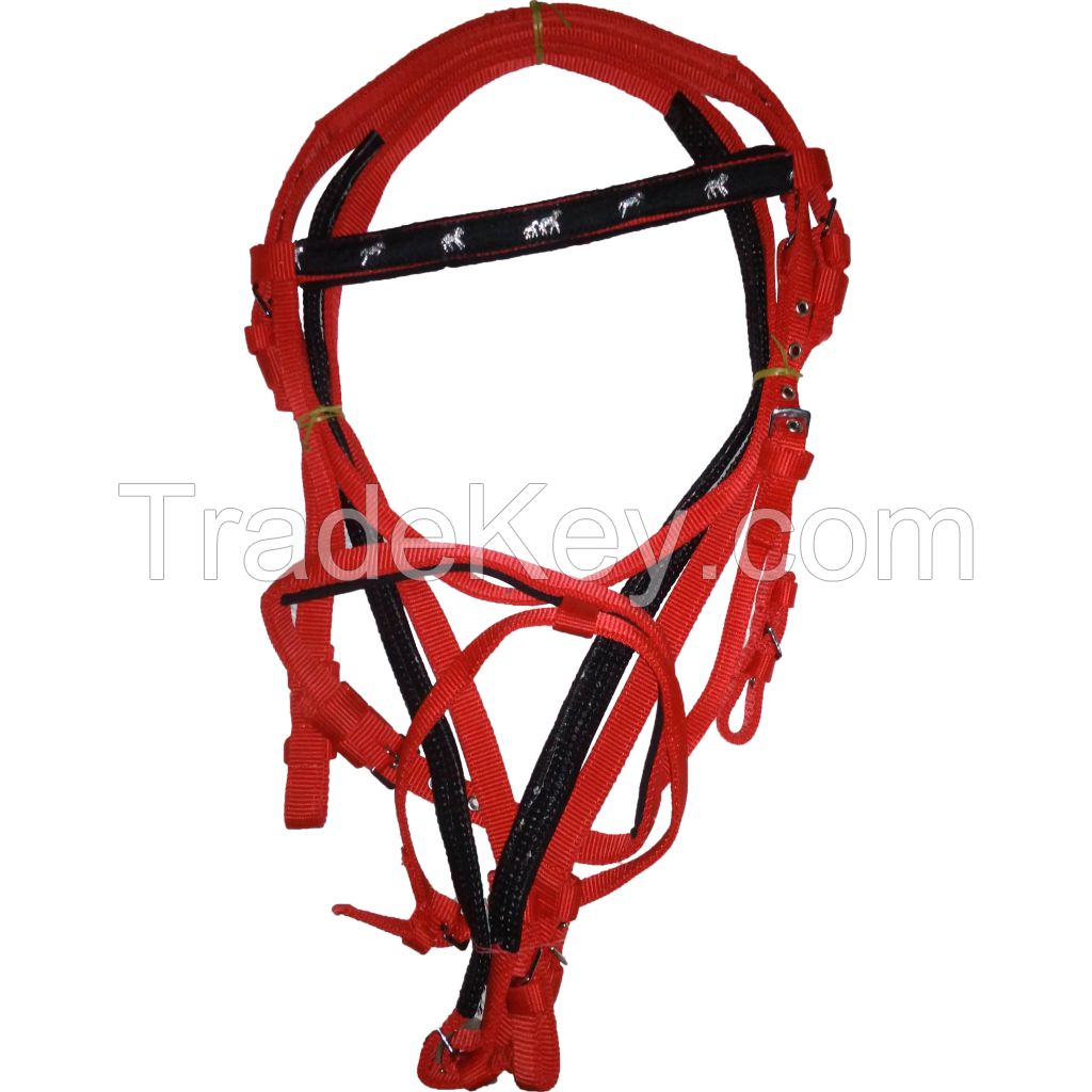 Genuine Imported PP horse bridle Red with rust proof fittings