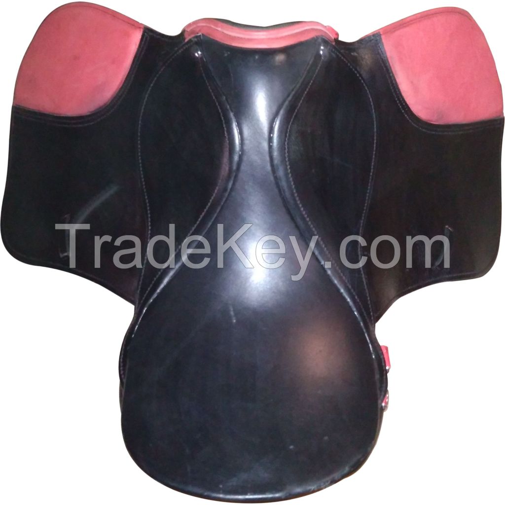 Genuine imported leather show Jumping Black suede saddle with rust proof fitting 