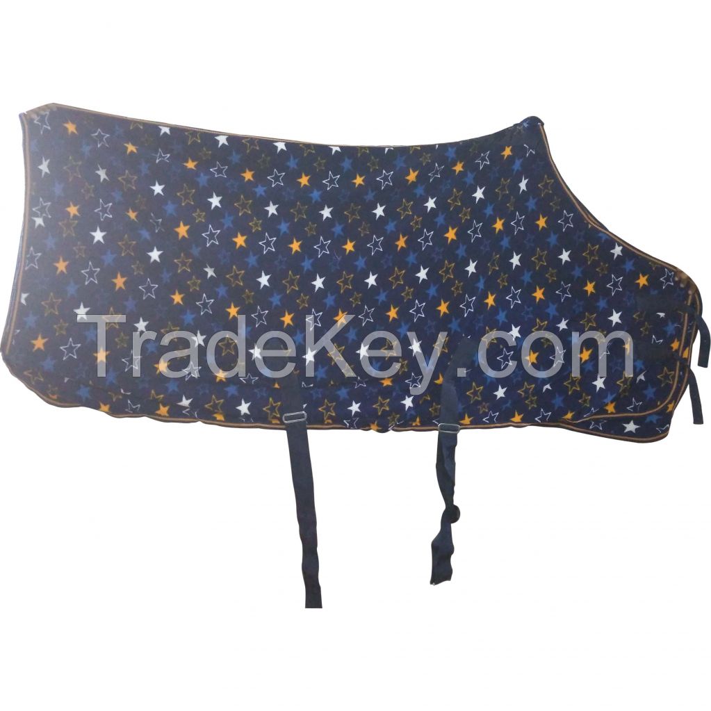 Genuine imported quality fleece Turnout winter Star printed horse rugs with rust proof fittings