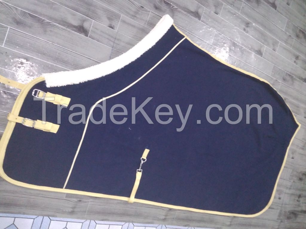 Genuine imported quality fleece Turnout winter Cream horse rugs with rust proof fittings 