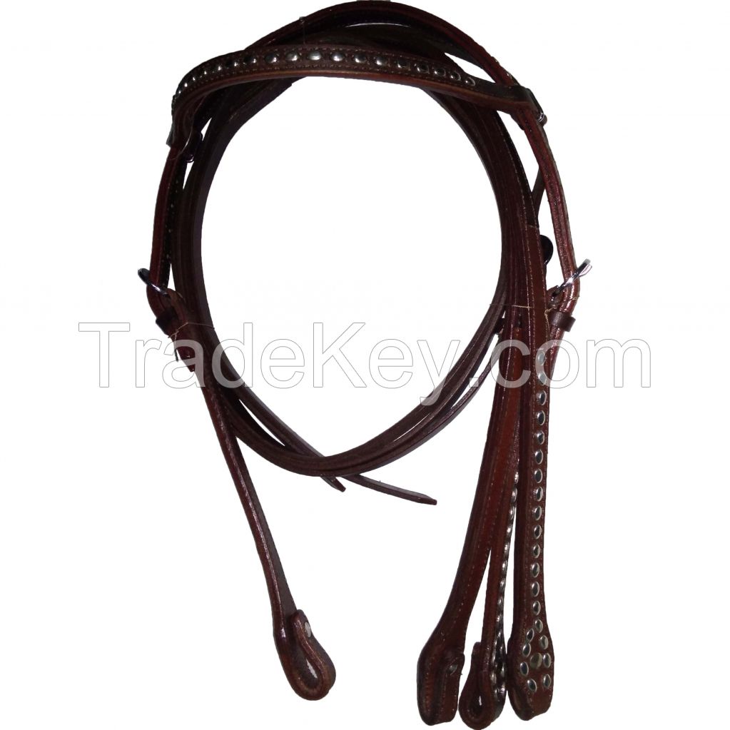 Genuine imported quality leather horse western Headstall Brown with rust proof fitting