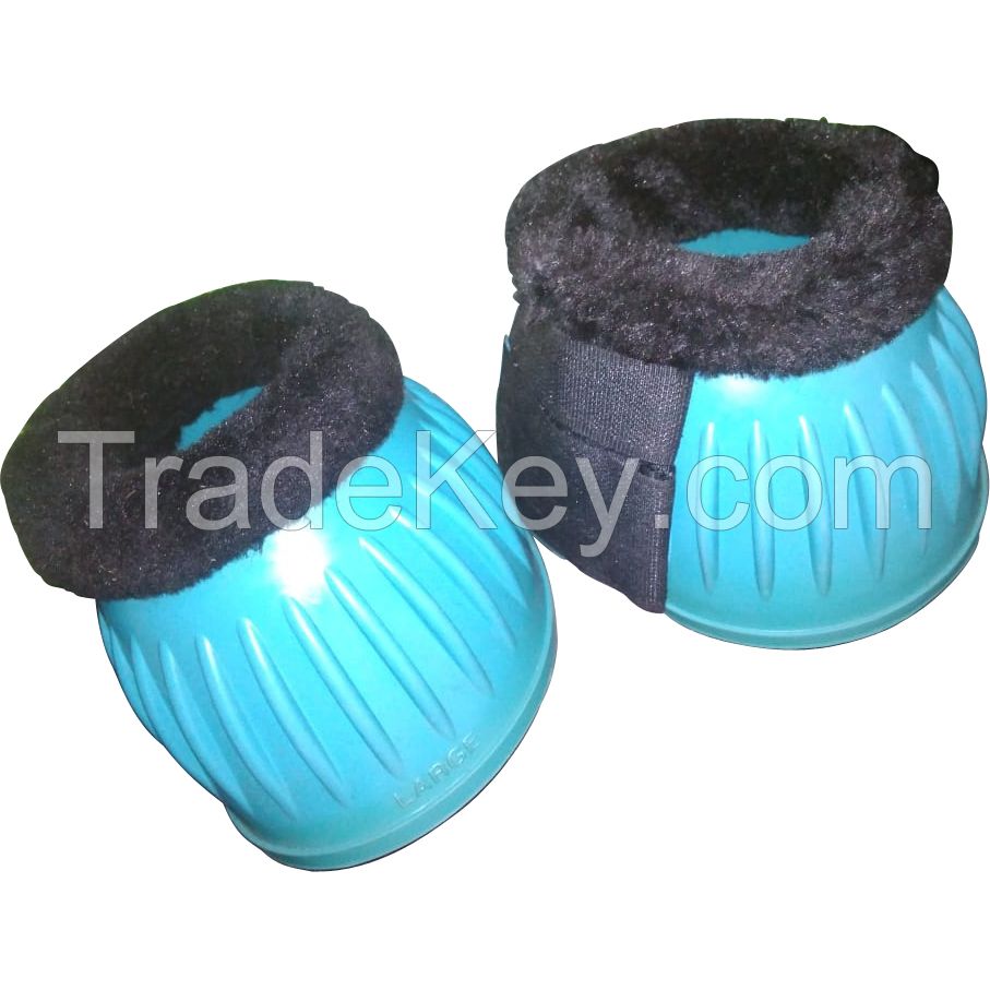 Genuine imported quality Rubber horse mink fitting bell boots sky blue