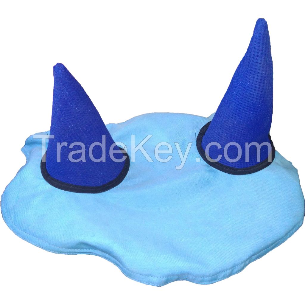 Genuine imported quality mesh neoprene fly veils for horse blue